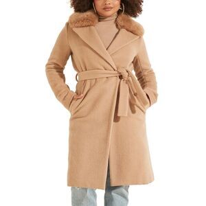 Guess Faux Fur Collar Coat